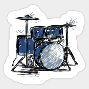 Drum kit stketch Sticker